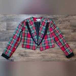 Vintage California Design by Dorothy Samuel Women’s Plaid Crop Jacket Size 6
